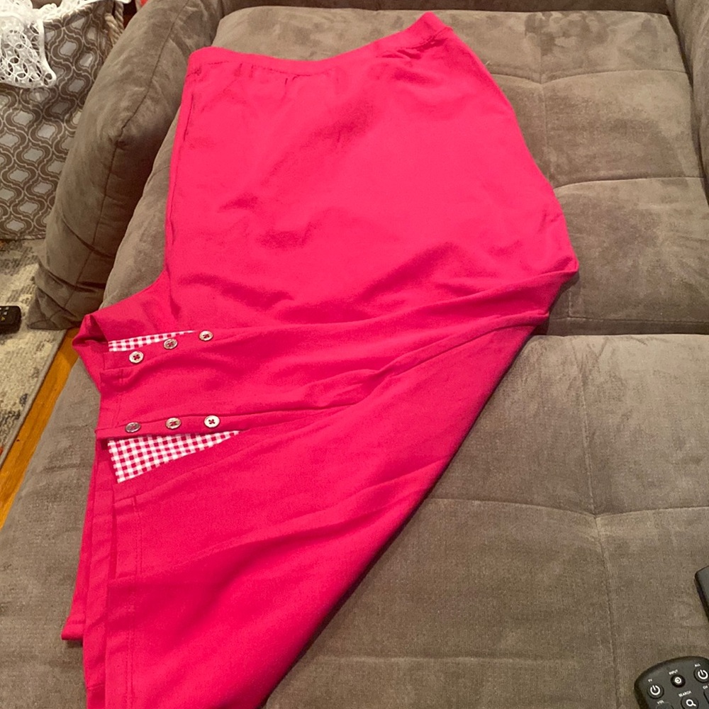 Catherine’s suprema collection pink gingham capri pants 4xwp nwot tags